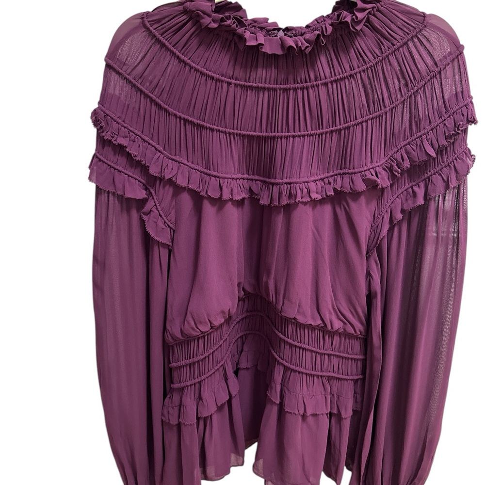 FARM Rio Purple Ruffled Blouse - Picture 3 of 8